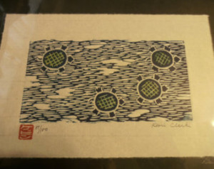 ... woodblock print Moku Hanga Japanese washi paper signed Kevin Clark