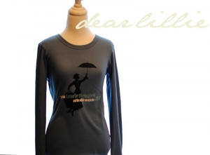 Mary Poppins - Think Lovely Thoughts Thermal Long Sleeve - In Ocean ...