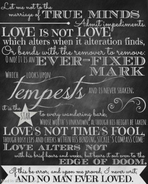 Printable Chalkboard Shakespeare Quotes for Valentine’s Day - Sonnet ...