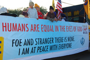 Message of Equality on a Yuba City Float - Photo © Dharam Kaur Khalsa