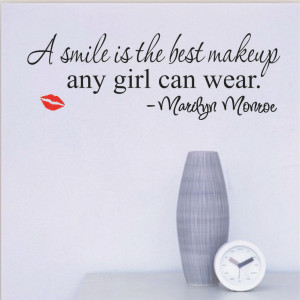Smile Makeup Marilyn Monroe Quote Vinyl Wall Stickers Art Mural Home ...