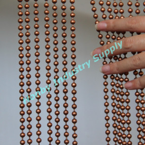 Plated Surface Copper Color 6mm Beads Metal Ball Chain Room Dividers