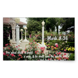 Pretty flowers garden Christian bible verse photo Rectangular Sticker