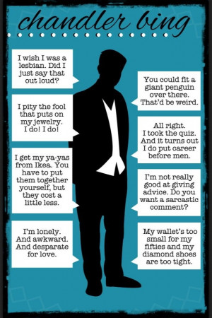 The best of Chandler Bing. Except its, 'I'm not really good at giving ...