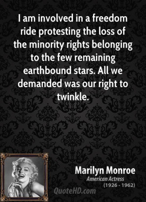 am involved in a freedom ride protesting the loss of the minority ...