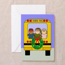 School Bus Christmas Greeting Cards (Pk of 20) for