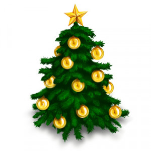 decorated christmas tree clipart