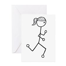 Running Girl No Words Greeting Card for