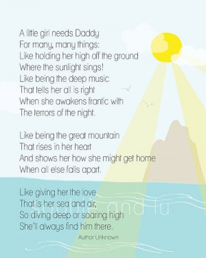 ... girl needs Daddy quote printable poster. I love this poem, so sweet