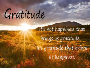 Gratitude; It is not happiness that brings us gratitude.