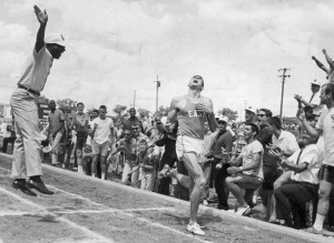 ... seconds in Kansas High School track meet in Wichita, May 15, 1965