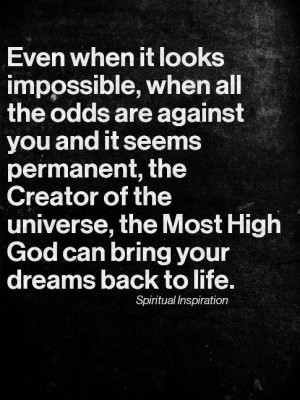 and it seems permanent the creator of the universe the most high god ...