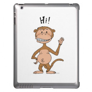 Funny monkey saying HI! Case For iPad