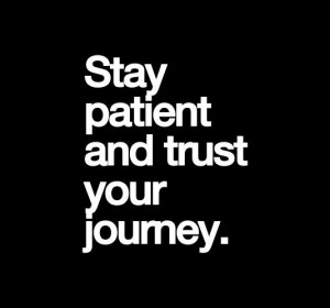 Stay patient and trust your journey