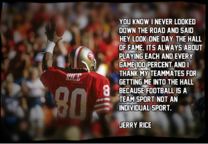 Jerry Rice 100 Percent Image Quote
