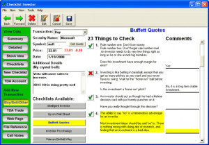Buffett Famous Quotes Checklist in a Buy Transaction