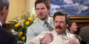 Ron Swanson dramatically reacts to news of barber Salvatore‘s ...