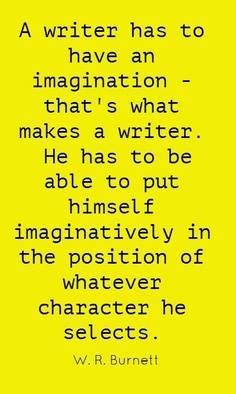 writer has to have a imagination.