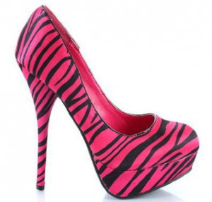 Shoes: pink, zebra, pump, heels, pink zebra, high heels - Wheretoget