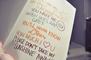 cute, journal, lyrics, song lyrics, writing, you are my sunshine