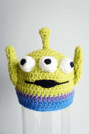 Toy Story Alien hat, Crochet Alien Hat, Monster Hat, Crochet Baby Hat ...