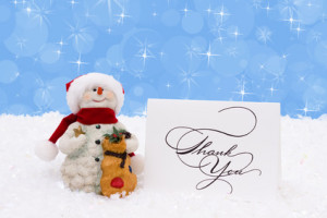 Thank You Snowman to Go With Christmas and Holiday Thank you Post