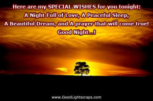Here Are My Special Wishes For You Tonight Good Night Graphic