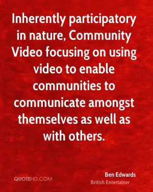 Inherently participatory in nature, Community Video focusing on using ...