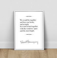 ... , First Anniversary, Love Quote, Typography Poster, Hemingway Quote