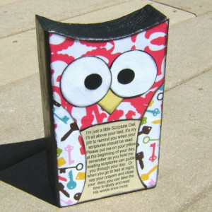 Scripture owl…kind of similar to a prayer block or rock…what a fun ...