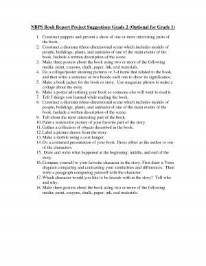 College Level Book Report Template