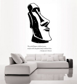 Science art anthropology Claude Lévi-Strauss quote with giant Moai ...
