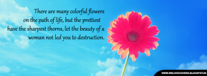 Colorful flowers on the path of life timeline cover