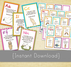 to Z Bible Verse Flashcards for Kids - ABC Alphabet Scripture Verses ...
