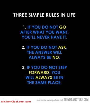 Three Simple Rules In Life Good Advice Funny Cute Picture Quotes