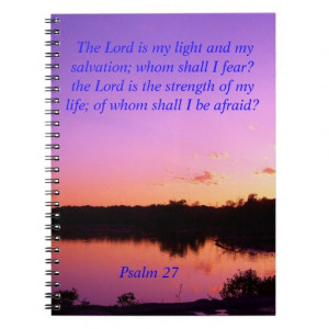 sunset sunrise psalms 27 Bible verses Spiral Notebook