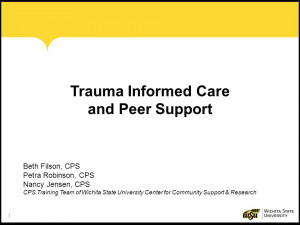 Trauma Informed Care and Peer Support Beth Filson, CPS Petra ...