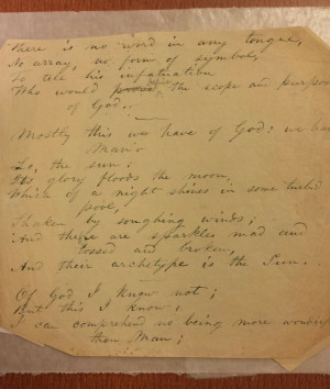 Walt Whitman's handwriting
