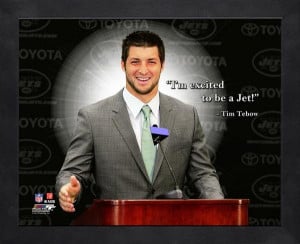 New York Jets Tim Tebow Framed Pro Quote