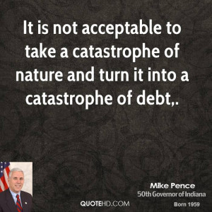 ... take a catastrophe of nature and turn it into a catastrophe of debt