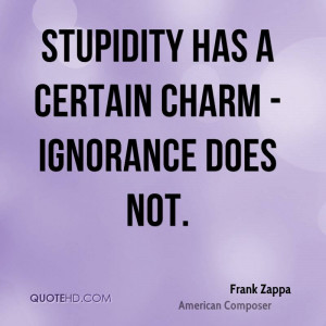 Stupidity has a certain charm - ignorance does not.