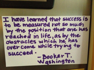 have learned that success is to be measured not so much by ...