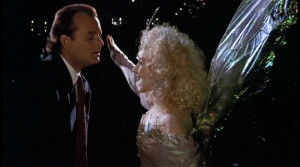 ... Present why she kicked him in the groin. quote from Scrooged