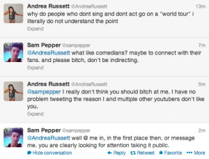 Sam Pepper twitter drama with Andrea Russett and Acacia Brinley