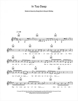 Sum 41: In Too Deep - Melody Line, Lyrics & Chords