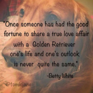 golden retriever and betty white quote