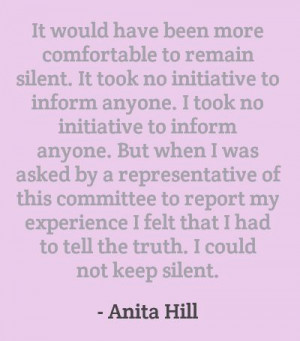 From Anita Hill's Senate testimony at the Clarence Thomas Supreme ...