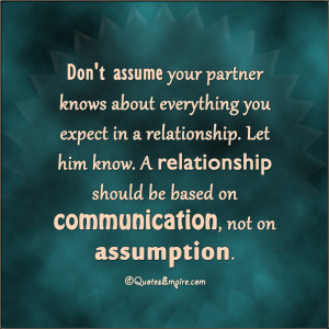 Don’t assume your partner knows about everything you expect in a ...