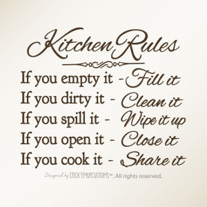 ... Kitchen Decor - Country Kitchen Rules Decor Sign- Gift for Mom or gift