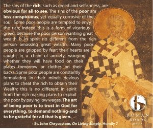 John Chrysostom on the temptations to both rich and poor